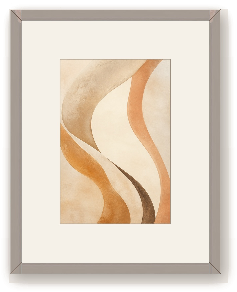 Quadro Onde della Terra, em tons de areia, ocre e argila